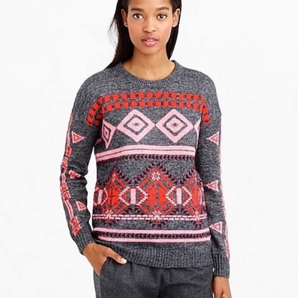 *NEW* J.Crew Nordic Fair Isle Wool Mohair Sweater - Picture 1 of 14